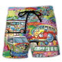 Herren-Badeshorts mit Graffiti-Print – NovaBay