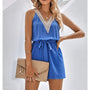 Spitzen-Sommer-Jumpsuit mit V-Ausschnitt und Shorts – Sorelle