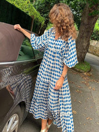 Printed Maxi Dress with Waistband – Aurelia