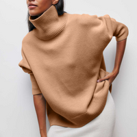 Weicher Oversized Damen-Rollkragenpullover - Celeste