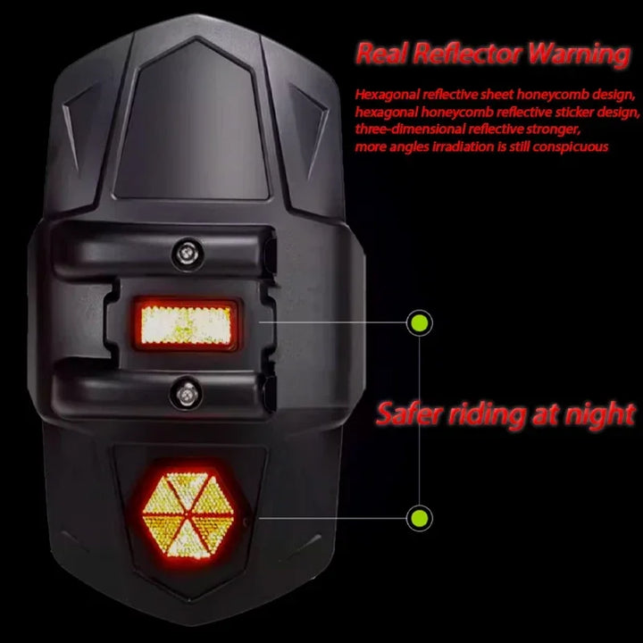 Universeller Motorrad-Hinterradkotflügel mit Reflektor – RoadGuard