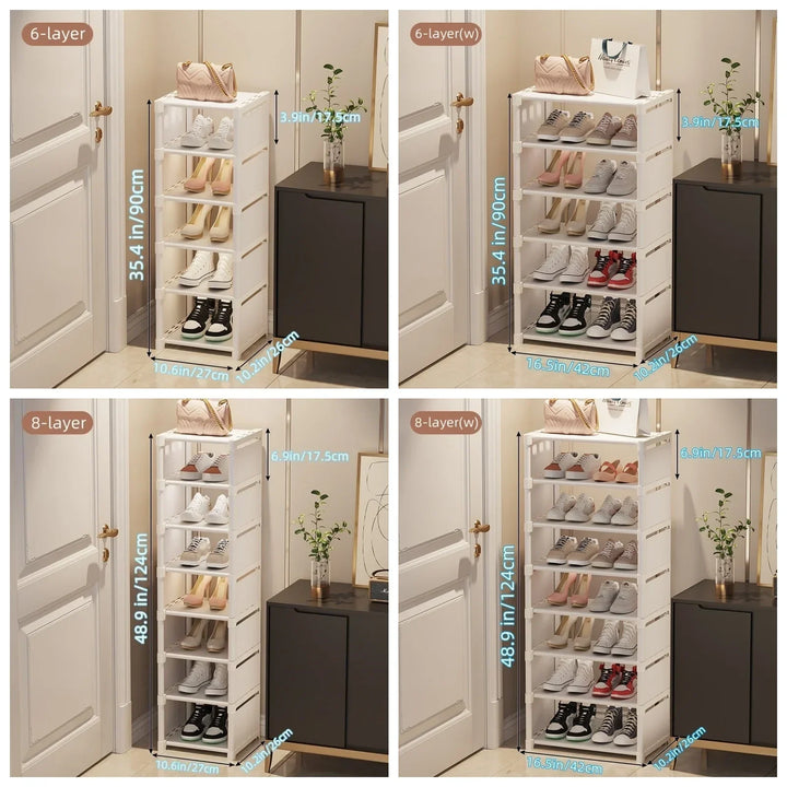 Space-saving metal shoe rack with 6 or 8 layers – Liora