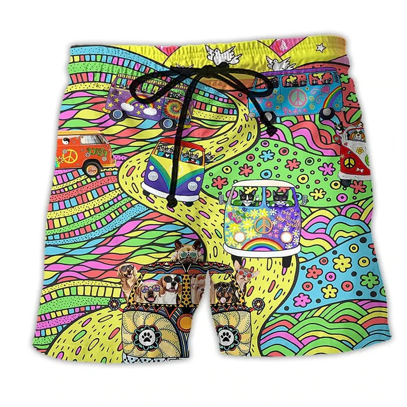 Herren-Badeshorts mit Graffiti-Print – NovaBay