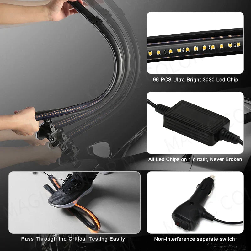 96-LED-Stroboskop-Lichtleiste – Veyra – (Auto-Notwarnleuchte)