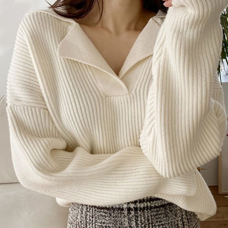 Gemütlicher Winterpullover mit V-Ausschnitt | Bequem & stilvoll