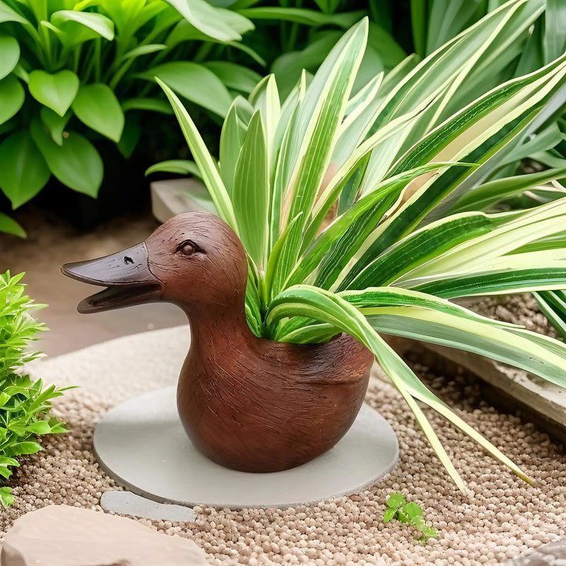 Duck Statue Flower Pot - QuackyPlanter