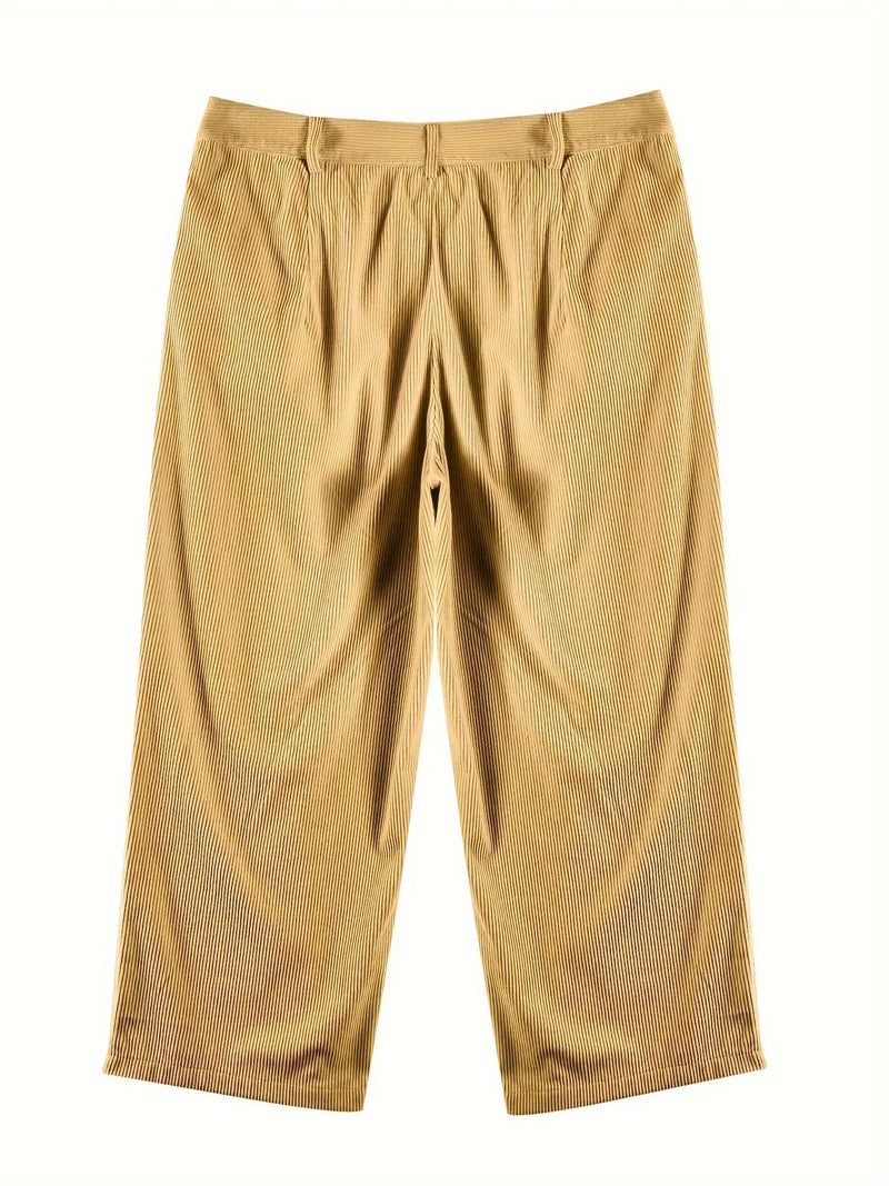 Women's Corduroy Pants with High Waist and Straight Fit – Elvira