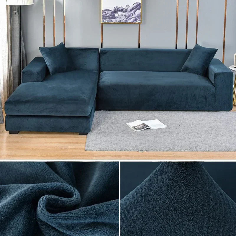 Stretch Fluwelen Bankhoes met Luxe Afwerking – Sofina