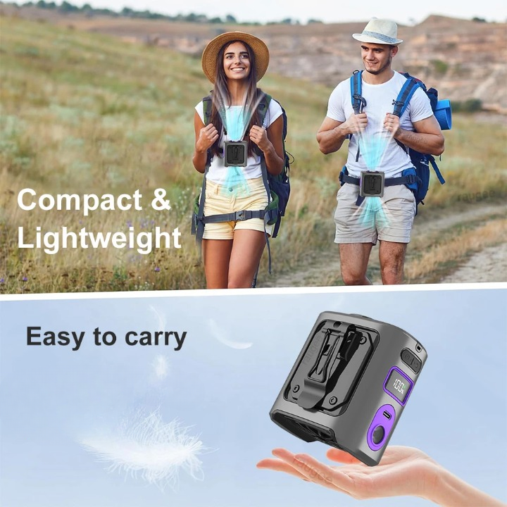 8000mAh Portable Cooling Hip Fan with Power Bank &amp; LED Light – FrostBreeze