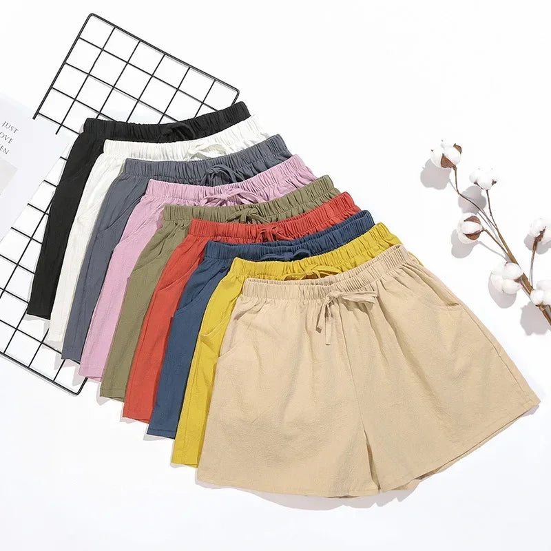 Luftige Damen-Leinen-Shorts mit Hoher Taille und Sportlicher Passform – Fenja
