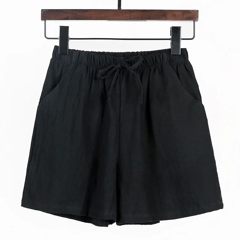 Luftige Damen-Leinen-Shorts mit Hoher Taille und Sportlicher Passform – Fenja