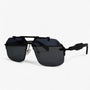 Randlose übergroße Sonnenbrille mit Metallakzenten – Vexor