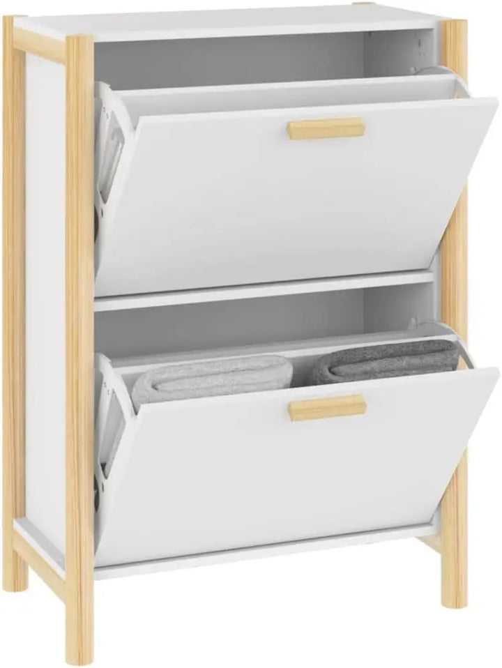 Slim Shoe Shelf with Doors 57.5 × 33 × 80 cm – TidyStep