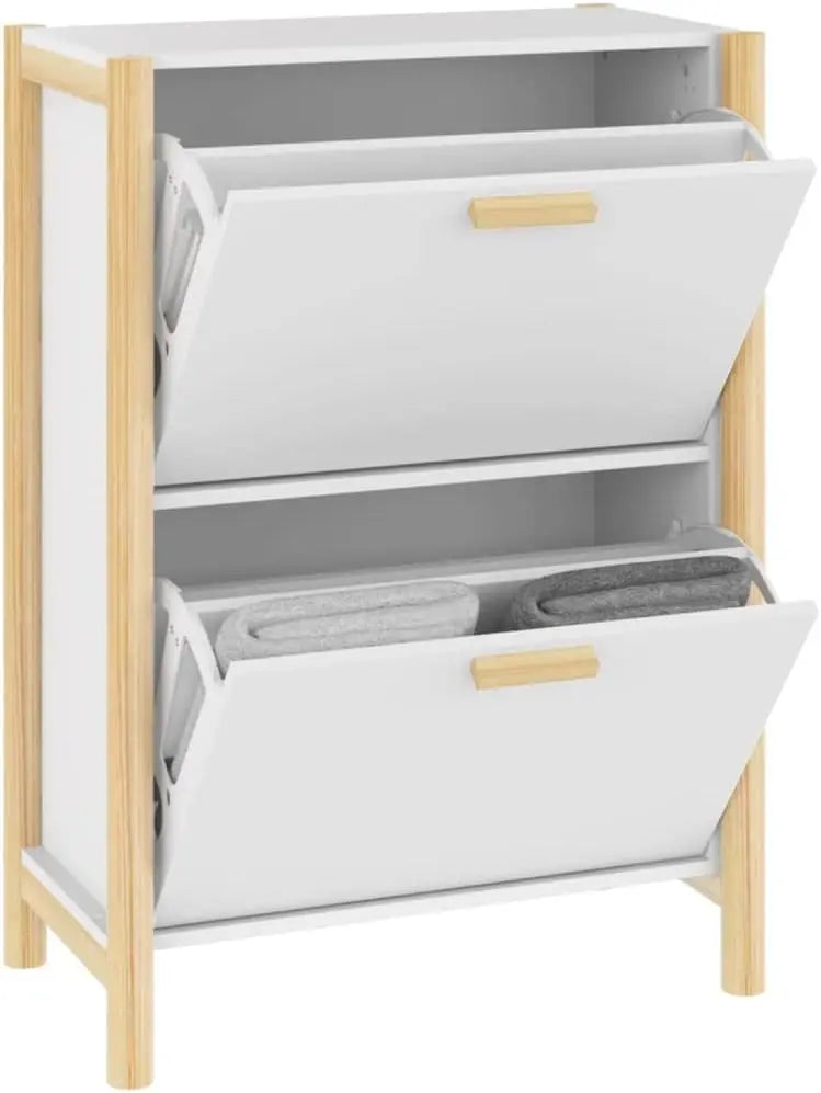 Slim Shoe Shelf with Doors 57.5 × 33 × 80 cm – TidyStep