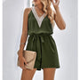 Spitzen-Sommer-Jumpsuit mit V-Ausschnitt und Shorts – Sorelle
