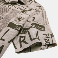 Hemd mit Zeitungsprint und Knopfleiste - Milo
