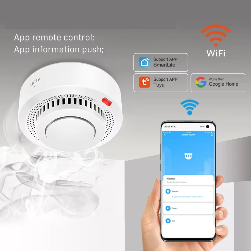 Slimme WiFi Rookmelder Brandalarm 85dB – SafeSense