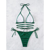 Greeny Glitter Bikini | Mit sexy Trägern