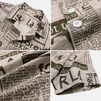 Hemd mit Zeitungsprint und Knopfleiste - Milo