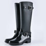 Hohe Damen Regenstiefel wasserdicht mit Schnallen & Blockabsatz – Elenya