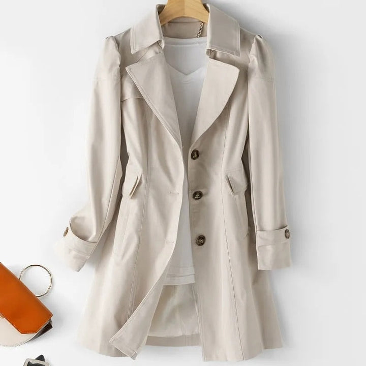 Stylish Mid-Length Women's Trench Coat - Victoria