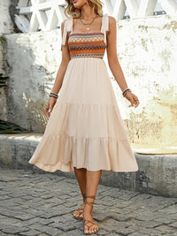 Beiger Luftiger & Stilvoller Midi-Kleid - Lina