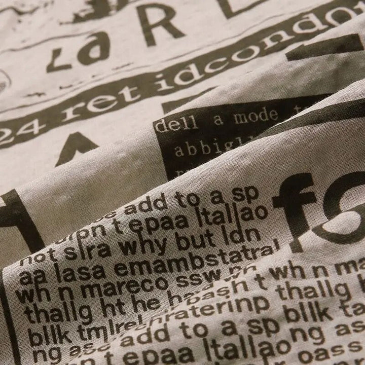 Hemd mit Zeitungsprint und Knopfleiste - Milo