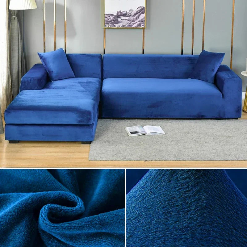 Stretch Fluwelen Bankhoes met Luxe Afwerking – Sofina