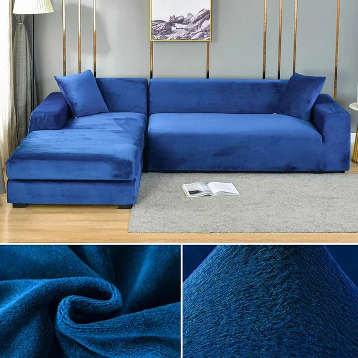 Stretch Fluwelen Bankhoes met Luxe Afwerking – Sofina
