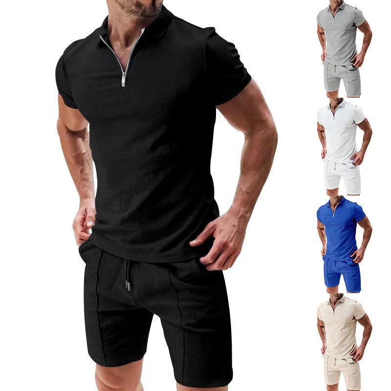 Atmungsaktives & Stylishes Herren-Sommer-Set mit Poloshirt & Shorts - Nilo