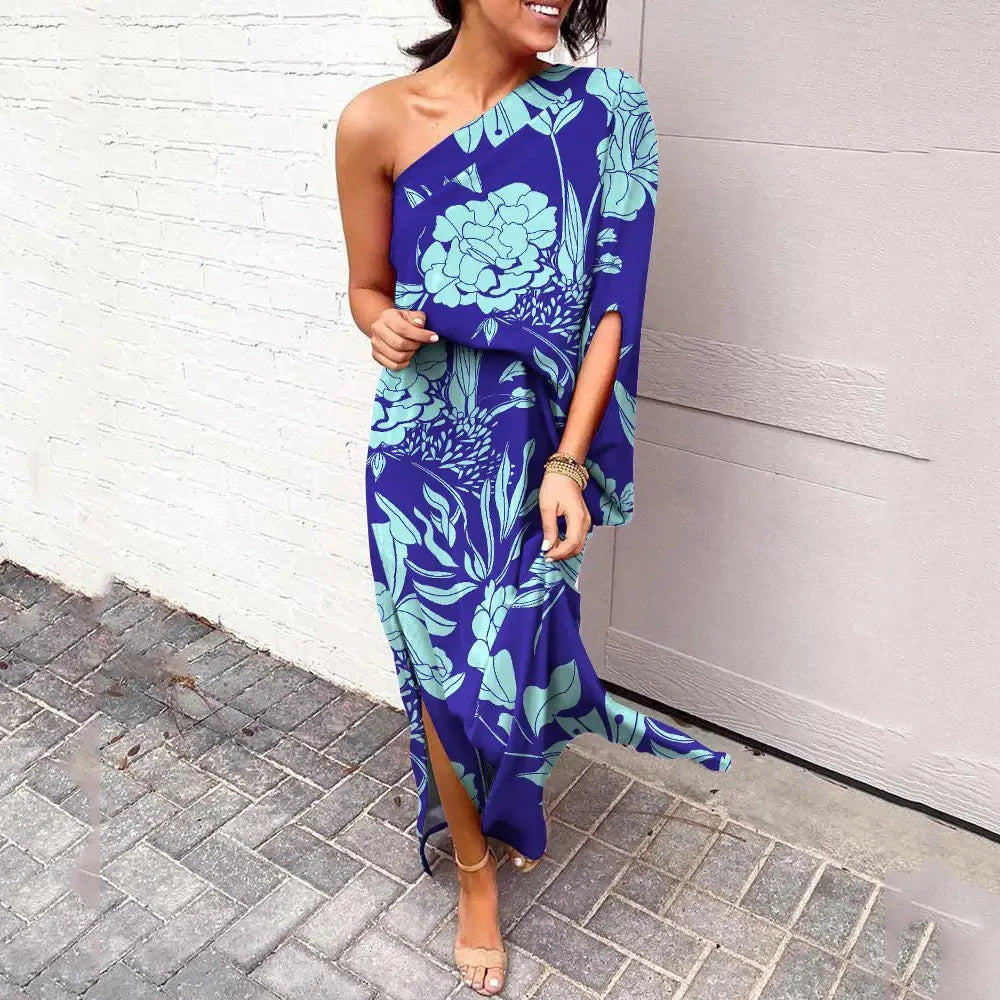 Dress with Diagonal Shoulder Line - Mila