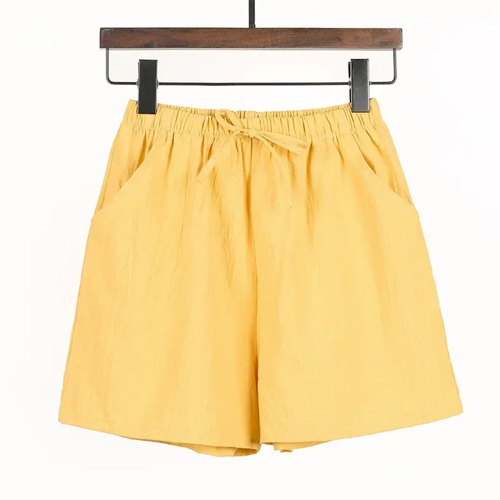 Luftige Damen-Leinen-Shorts mit Hoher Taille und Sportlicher Passform – Fenja