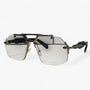 Randlose übergroße Sonnenbrille mit Metallakzenten – Vexor