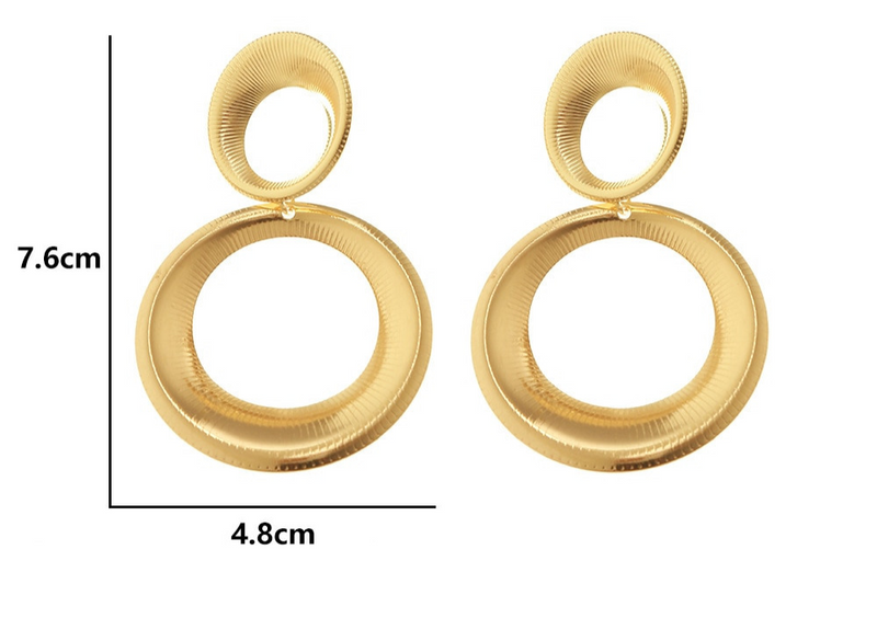 Golden Circles | Unique statement earrings