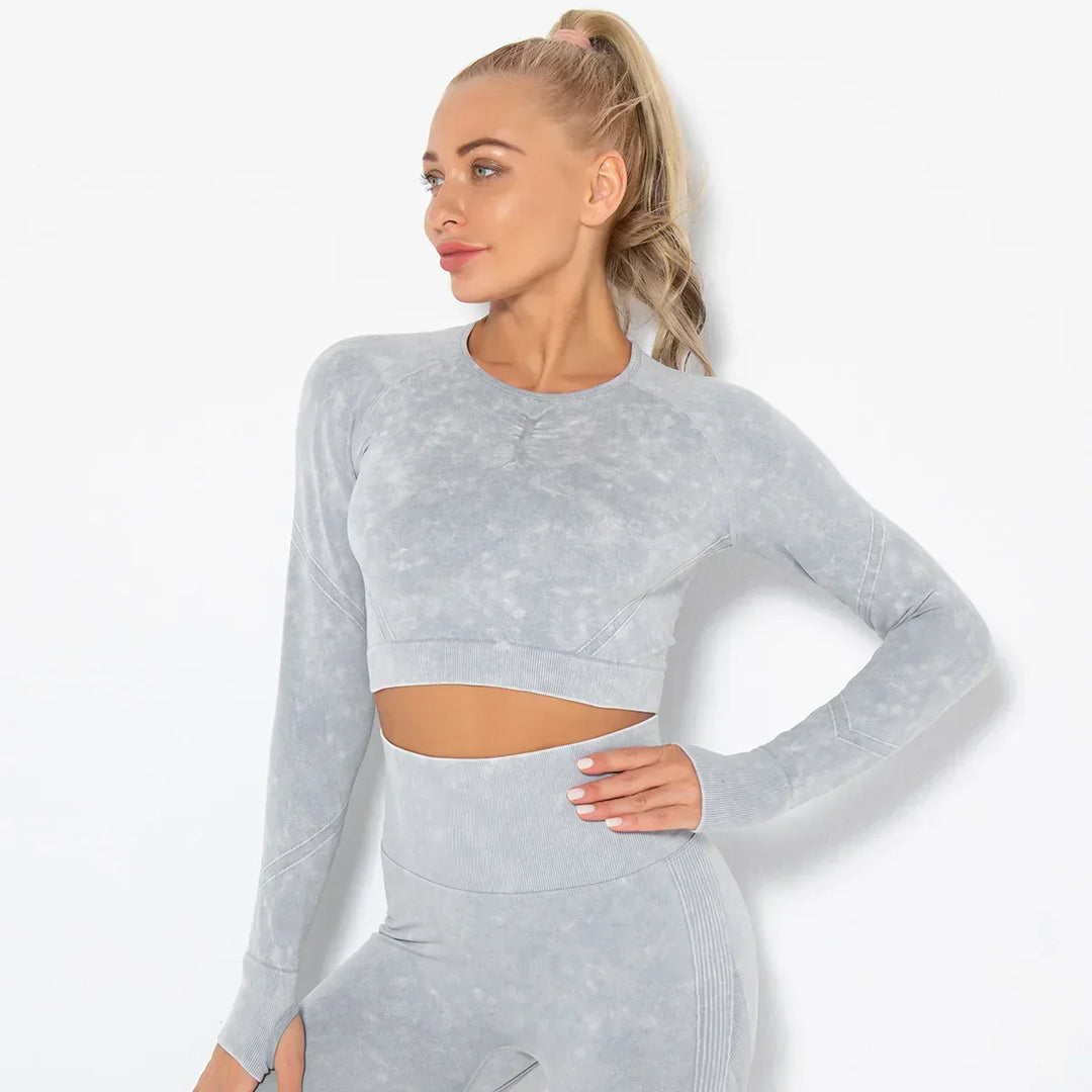 Nahtloses Damen Yoga Set mit Cropped Top - Nova