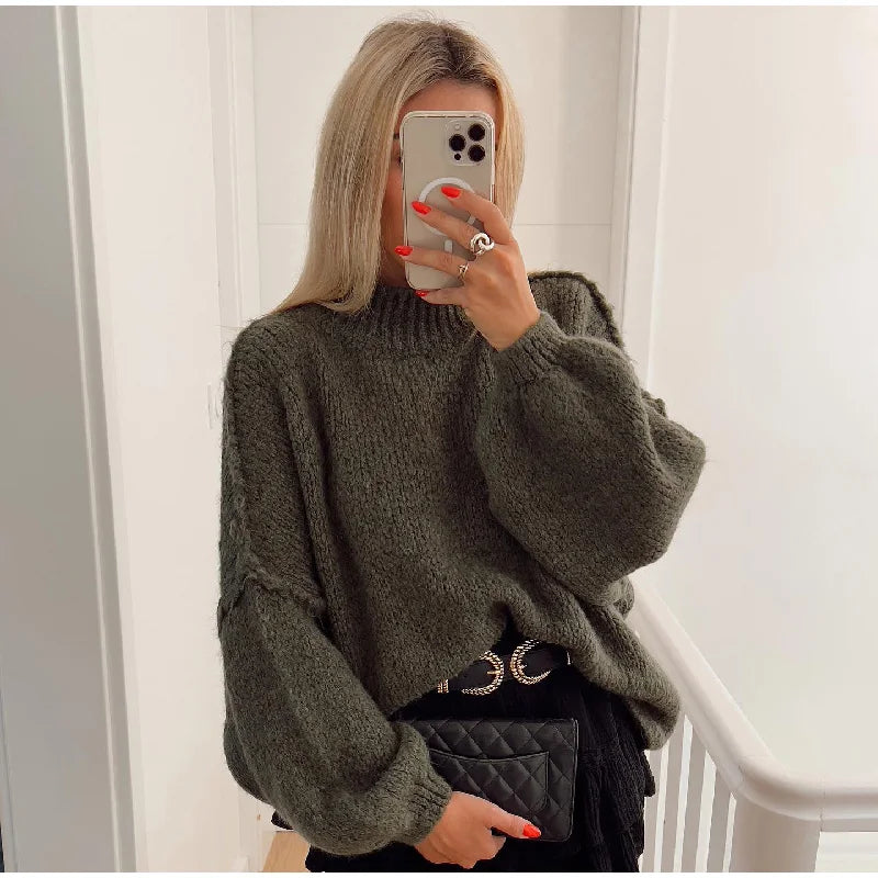 Oversized gestrickter Damenpullover - Mia
