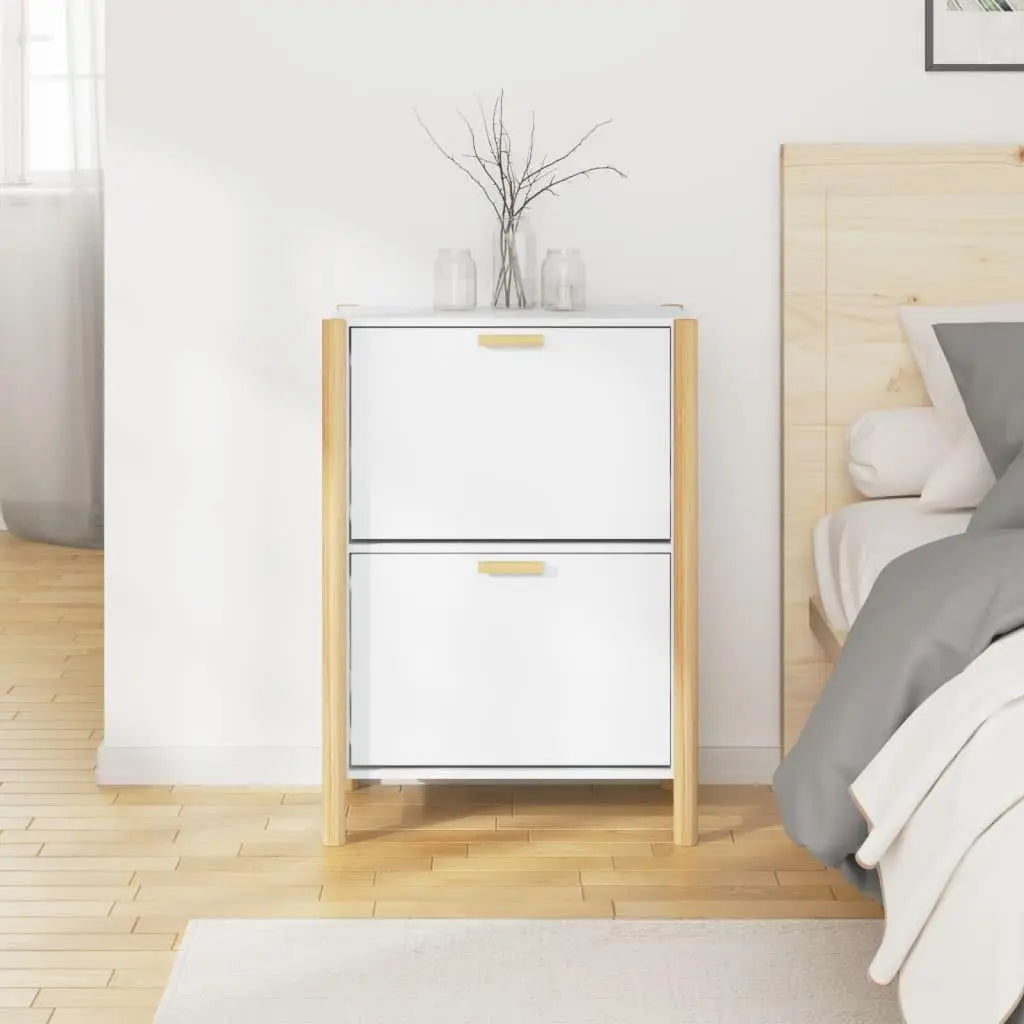 Slim Shoe Shelf with Doors 57.5 × 33 × 80 cm – TidyStep