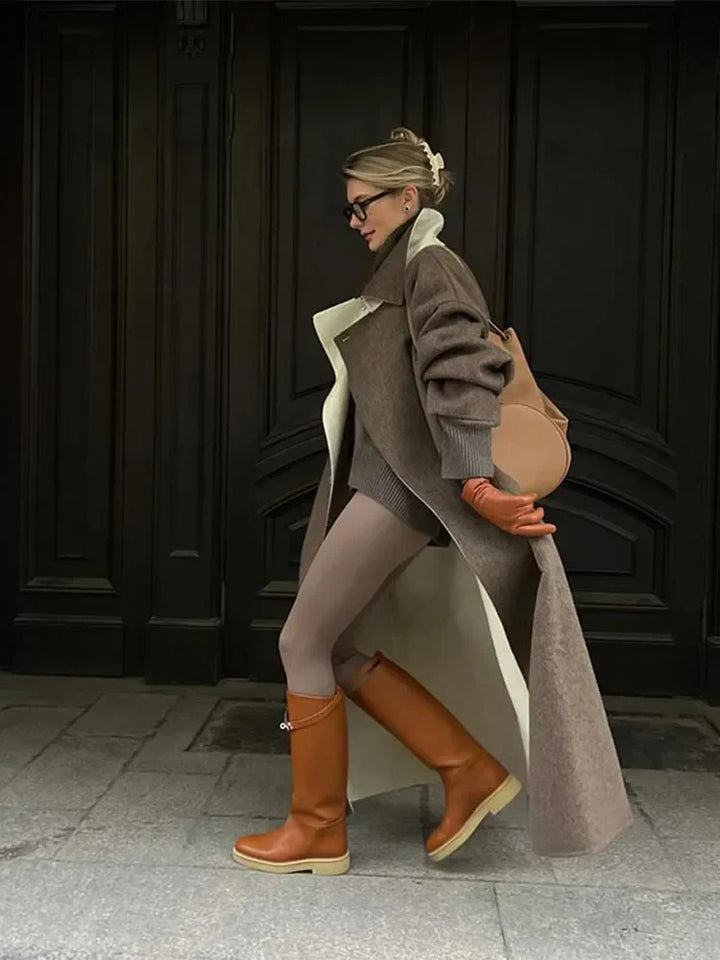 Stilvolle Lange Woll Damenjacke - Ella
