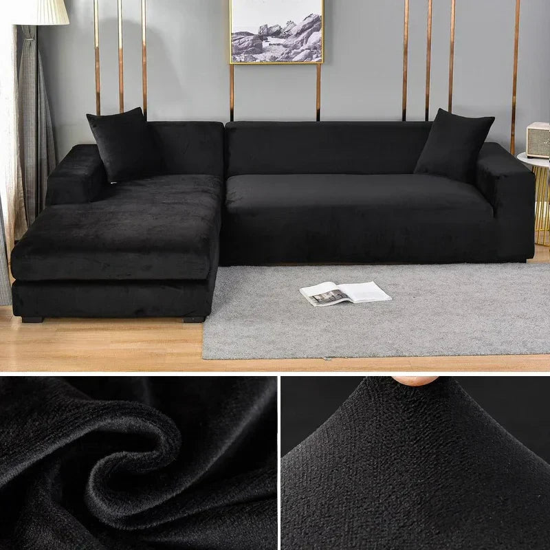 Stretch Fluwelen Bankhoes met Luxe Afwerking – Sofina
