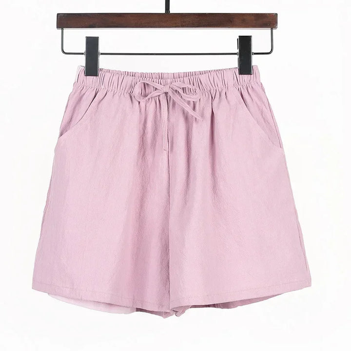 Luftige Damen-Leinen-Shorts mit Hoher Taille und Sportlicher Passform – Fenja