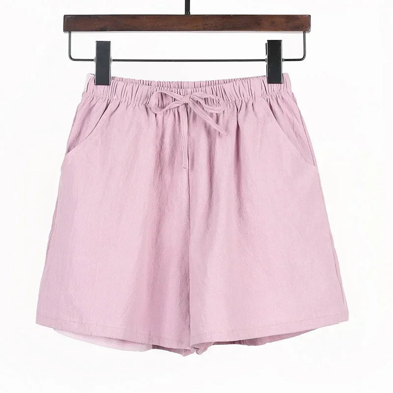 Luftige Damen-Leinen-Shorts mit Hoher Taille und Sportlicher Passform – Fenja