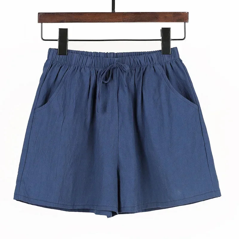 Luftige Damen-Leinen-Shorts mit Hoher Taille und Sportlicher Passform – Fenja