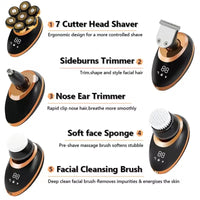 7D Floating Electric Razor with 5-in-1 Grooming Kit &amp; Waterproof Design – FlexEdge 