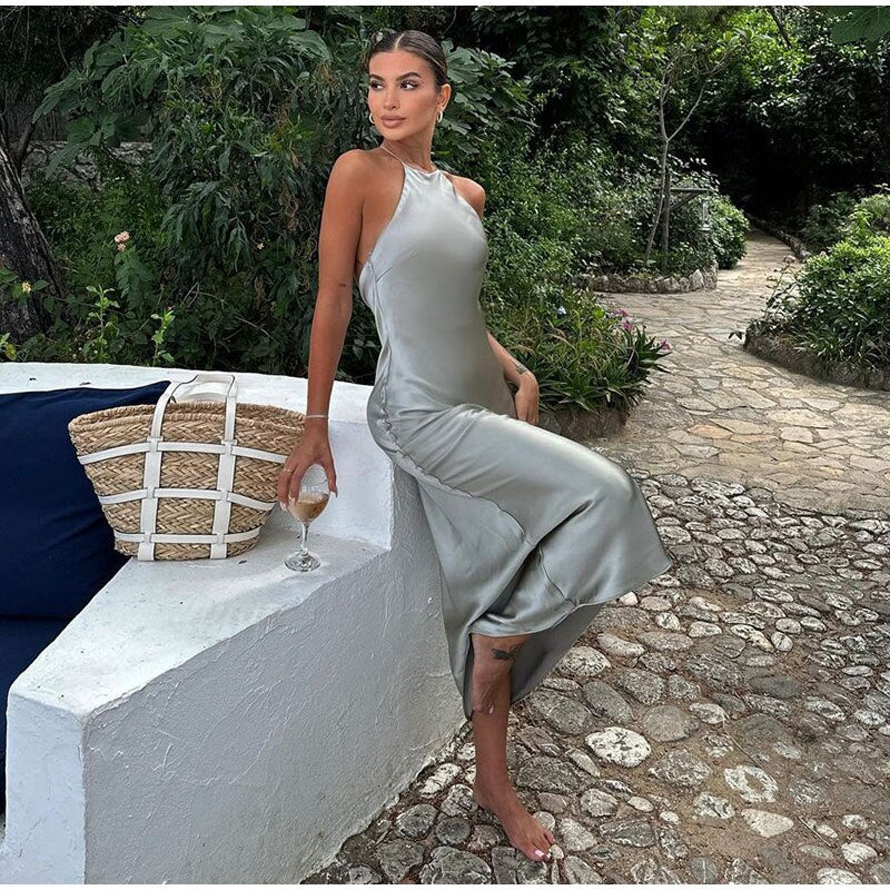 Ärmelloses Maxikleid mit Trägern - Luna