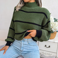 Legerer gerippter Rollkragenpullover - Elara