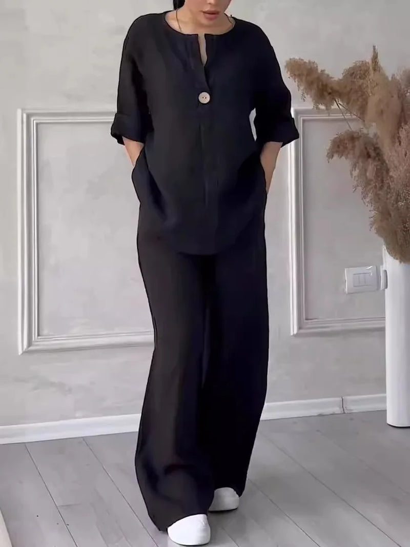 Luchtige & Stijlvolle Linnen Dames Zomer Set - Melina