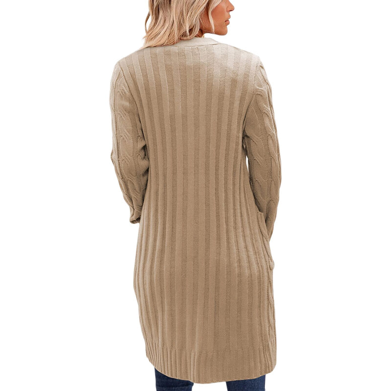 Gestrickte Damen-Cardigan mit Taschen – Noelle