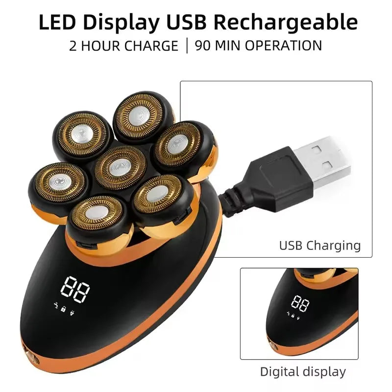 7D Floating Electric Razor with 5-in-1 Grooming Kit &amp; Waterproof Design – FlexEdge 