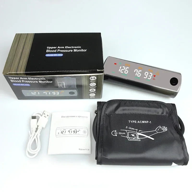 Rechargeable LCD Upper Arm Blood Pressure Monitor with Voice Control – VitalScan 
