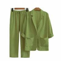 Luftiges & Stilvolles Zweiteiliges Damen-Set mit Jacke und Gerader Hose – Sorella